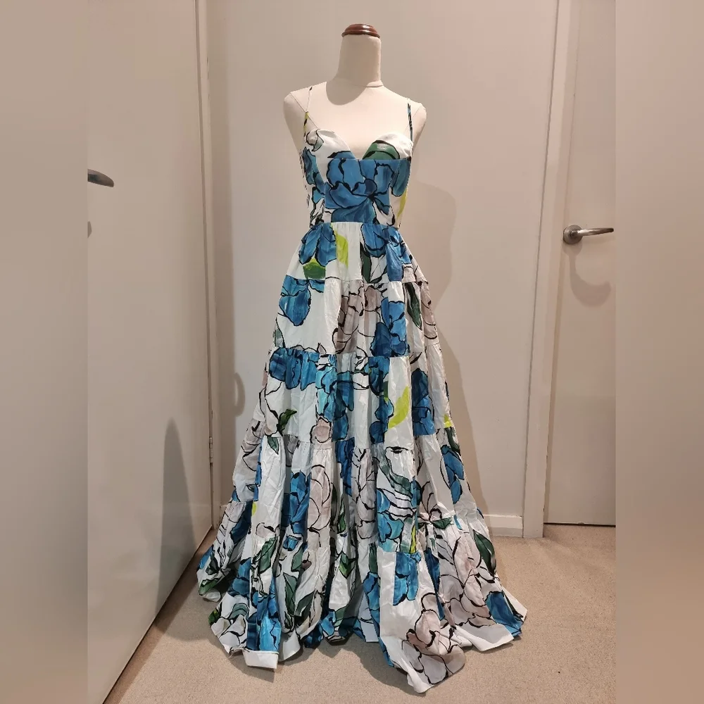🚫SOLD AJE Botanical Tiered Maxi Dress Size 10 - Picture 2 of 9